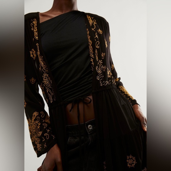 NWT Free People La Cienega Embroidered Kimono - Picture 4 of 5